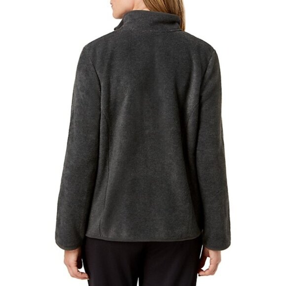 Karen Scott Charcoal Grey Zip-Up Zeroproof Fleece Sweater Jacket NWT - Picture 2 of 5